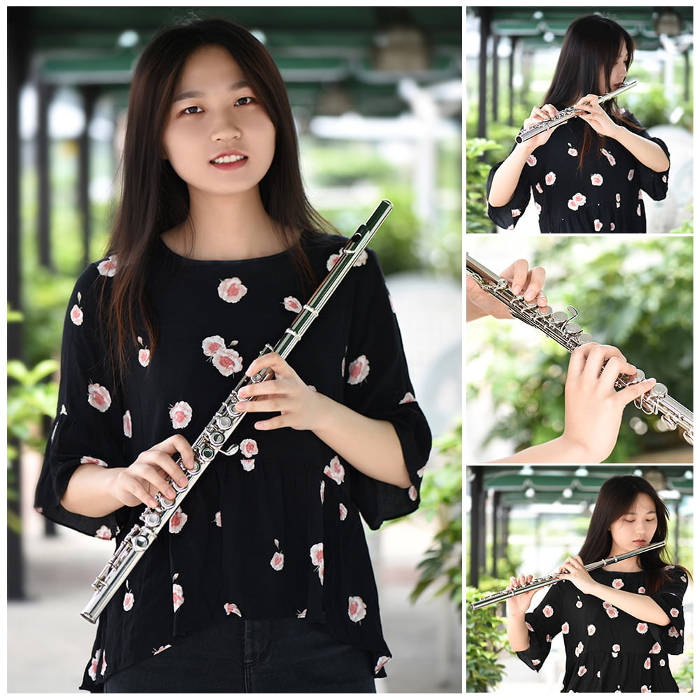 Geevorks Flute,16 Flute C Woodwind With Cloth With Cloth Rod Flutes Cupronickel Woodwind Cloth Rod Screwdriver Cupronickel Woodwind With Flute C Key Fesjoy