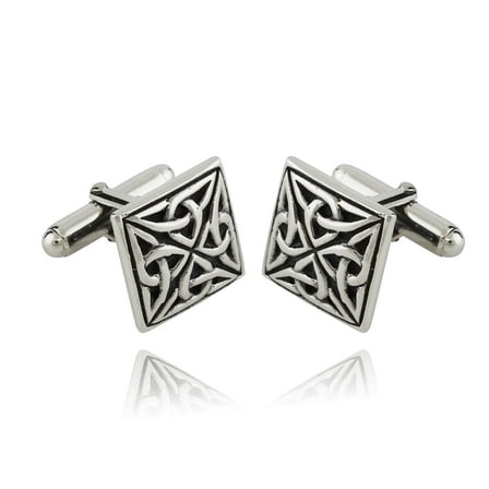 Sterling Silver Square Trinity Knot Cuff Links, 1 Pair Cufflinks