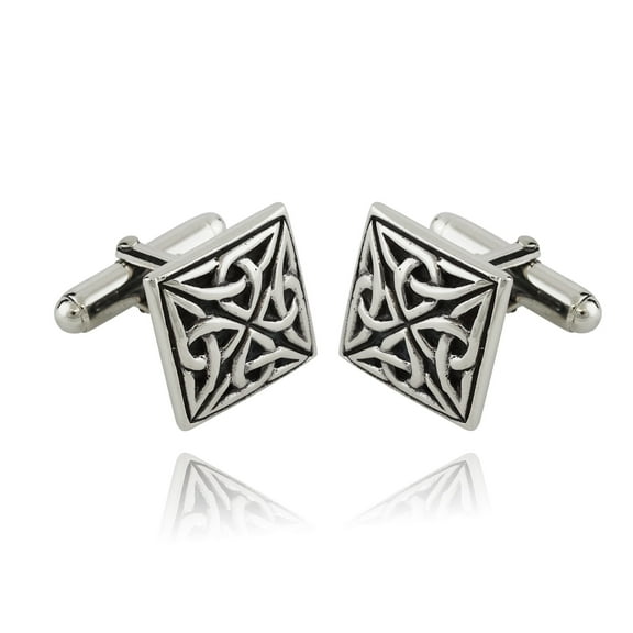 Sterling Silver Square Trinity Knot Cuff Links, 1 Pair Cufflinks