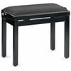 Stagg PB39 BKP VBK Adjustable Piano Bench - Highgloss Black with Black Ribbed Velvet Seat Top