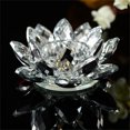 thumbnail image 4 of Crystal Glass Lotus Flower Candle Tea Light Holder - Buddhist Candlestick for Decoration and Meditation, 3.1-inch Size, in H, 4 of 4