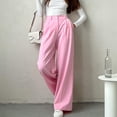 thumbnail image 6 of Babysbule Womens Wide Leg Pants Women's Spring And Solid Color Versatile Straight Tube High Waisted Commuting Suit Pants, 6 of 9