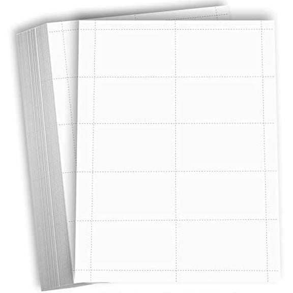 Hamilco Blank Business Cards Card Stock Paper  White Mini Note Index Perforated Cardstock for Printer  Heavy Weight 80 lb 3 1/2 x 2"  100 Sheets 1000 Cards