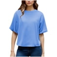 thumbnail image 2 of Camisetas Casuales de las Mujeres, Manga Corta Suelta, Cuello Redondo Casual Top para las Mujeres, 2 of 9
