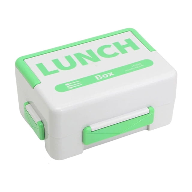 Fiambrera de plástico para adultos, portátil, tipo bento, con compartimentos, apta para microondas, 1400 ml, a prueba de fugas, ideal para preparar comidas, con utensilios incluidos. Perfecta para la