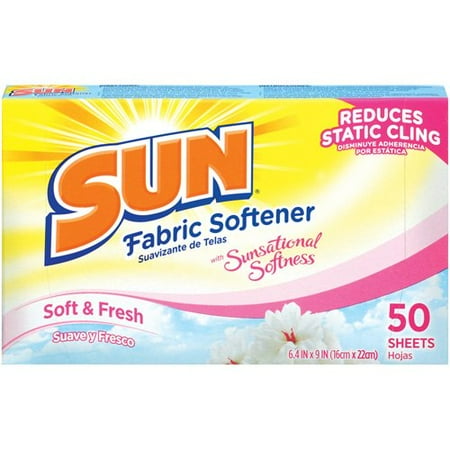 Sun Soft & Fresh Fabric Softener Sheets With Sunsational Softness, 50ct