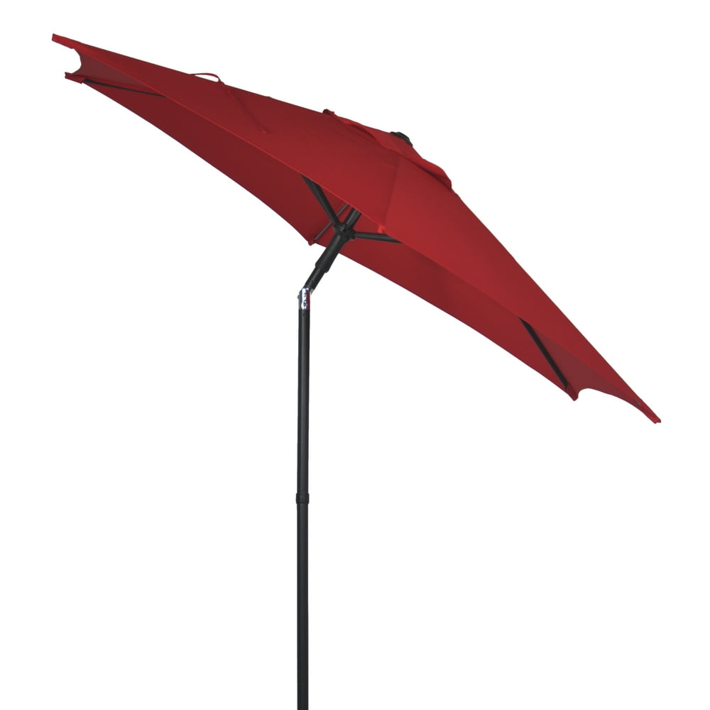 Mainstays 7.5' Round Market Pushup Patio Umbrella, Red