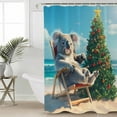 thumbnail image 2 of Christmas Shower Curtains for Bathroom Waterproof Fabric Bath Curtains Decor Bath Tub Curtain Winter Summer Beach Pine Tree Xmas Decorative Shower Curtain Sets with 12 Hooks, 72x72 Inch, 2 of 6