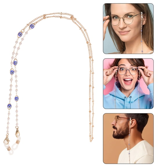 HEMOTON Trendy Eyeglass Chain for Women Multi Color Metal and Plastic Glasses Strap Suitable for Any Glasses Sunglasses 0.5 Inch Wide