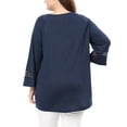 thumbnail image 5 of Unique Bargains Women's Plus Kimono Raglan Sleeves Ruched Front Blouse Top, 5 of 9