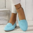 thumbnail image 3 of Wide Width Ballet Flats Shoes for Women Lightweight Foldable Knit Flats Comfortable Dressy Casual Work Loafers Blue Size 8.5, 3 of 5