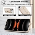 thumbnail image 3 of Tianyeda Crossbody Wallet Phone Case for iphone 17Pro ， PU Leather Case Back with Card Slot Magnetic Clasp Kickstand wrist holder white, 3 of 5