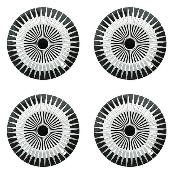 Maidao Car Cap Cover ABS Plastic Hubcap Wheel Covers 14 Inch Black and Silver Set of 4