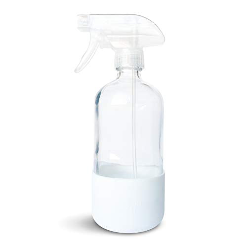 Reisbureau Geneeskunde verzoek Just Like Joan Clear Glass Spray Bottle with Silicone Sleeve - 16 oz.  Reusable Container - Zero-BPA Refillable Sprayer - Non-Slip Bottom Cover  (Pure White) - Walmart.com