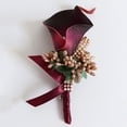 thumbnail image 4 of SmartBy Common Callalily Brooch Realistic Faux Leather Fake Flower Groom Bride Groomsmen Fake Flower Corsage Lapel Pin Wedding Party, 4 of 7