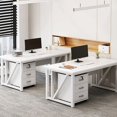 thumbnail image 3 of Executive Setup Office Desk Reception European Dark Storage Computer Desks Student Study Escritorios De Ordenador Furnitures My Lux Decor Round, 3 of 33