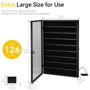 Minifigures Miniature Display Case Building Block Showcase Collectibles Mini Figure Wall Mount Wooden Display Cabinet With LED Light Lockable Shadow Box