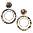 thumbnail image 1 of Acrylic Double Mottled Resin Textured Open Circle Leopard "Ring Of Fire" Fashion Jewelry Drop Dangle Earrings for Women, 1 of 2