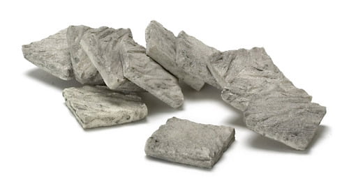 Dollhouse Miniature Pack of 12 Square Pathway Stones Gray 1:12 Scale 