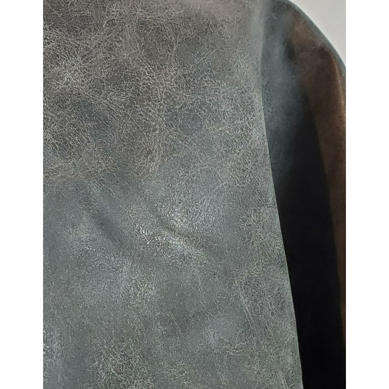 Gray Green Vegan Leather Fabric for Upholstery 55 Faux Leather in