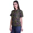 thumbnail image 2 of Moomaya Printed Half Sleeve Shirt For Women Button Down Collar Casual Top, 2 of 6