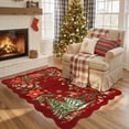 thumbnail image 3 of Moynesa 3'x5' Christmas Rug, Washable Area Rugs for Bedroom Entryway Xmas Throw Rug Christmas Tree Floral Decorative Boho Rug, Red, 3 of 10