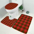 thumbnail image 2 of Red Green Checkerboard Checkered Pattern Bathroom Rugs Sets 3 Piece,Toilet Cover Set,Absorbent Non Slip Bathroom Mats Sets with U-Shaped Contour Rug Toilet Rug Set, 2 of 5