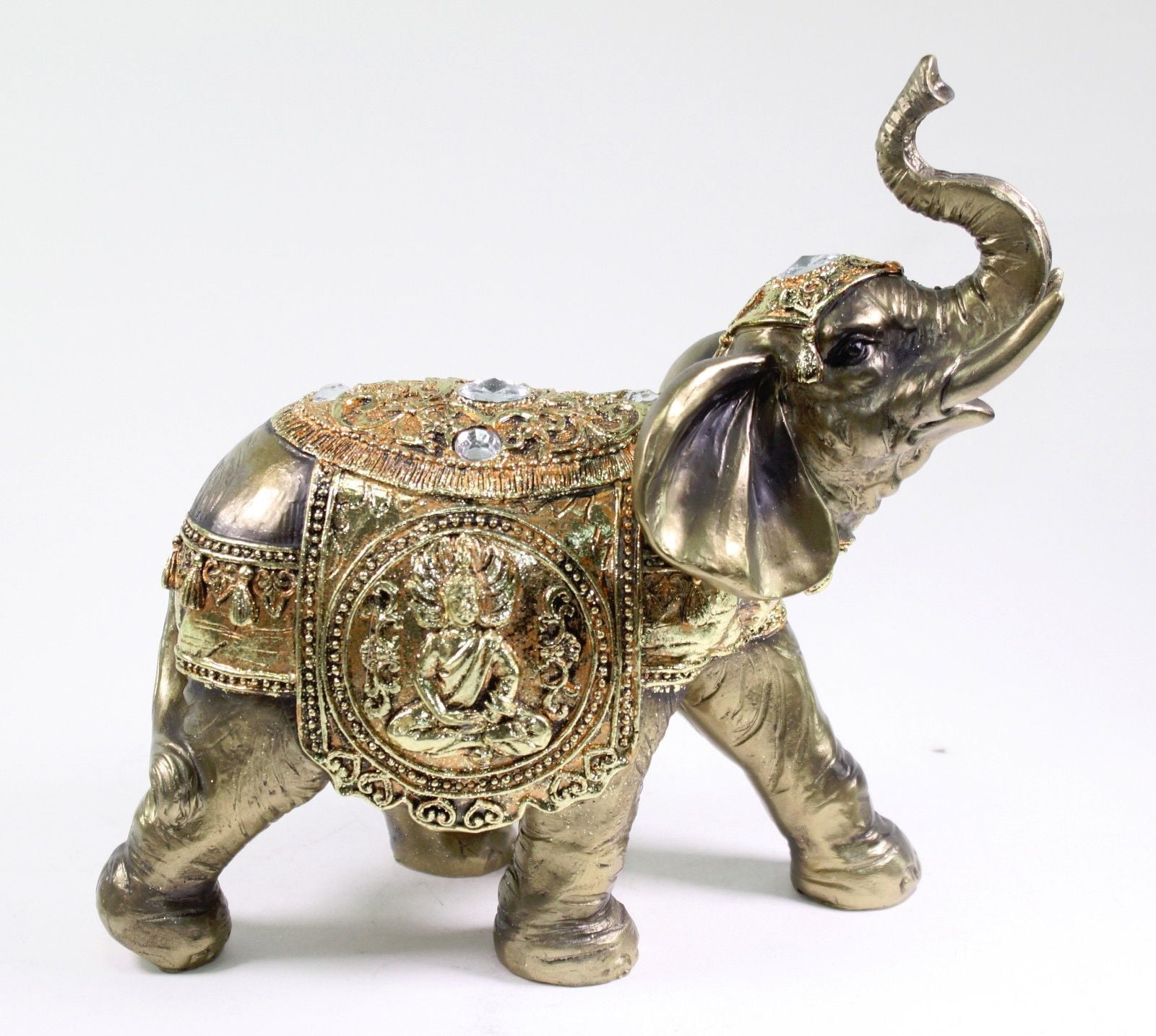 ERROR 8" Feng Shui Bronze Elephant Trunk Statue Wealth Lucky Figurine