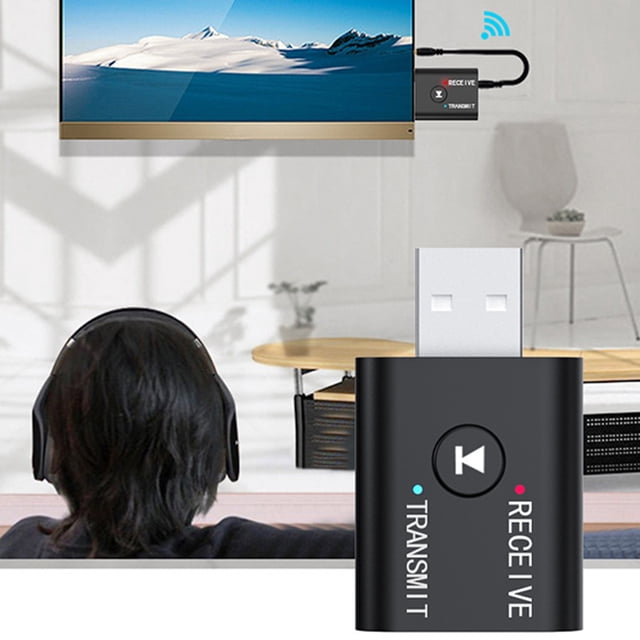 Mini adaptador portátil Yet-tr6 de alcance de 8-10m receptor transmisor 2 en 1 para altavoz ordenador TV proyector altavoz para coche
