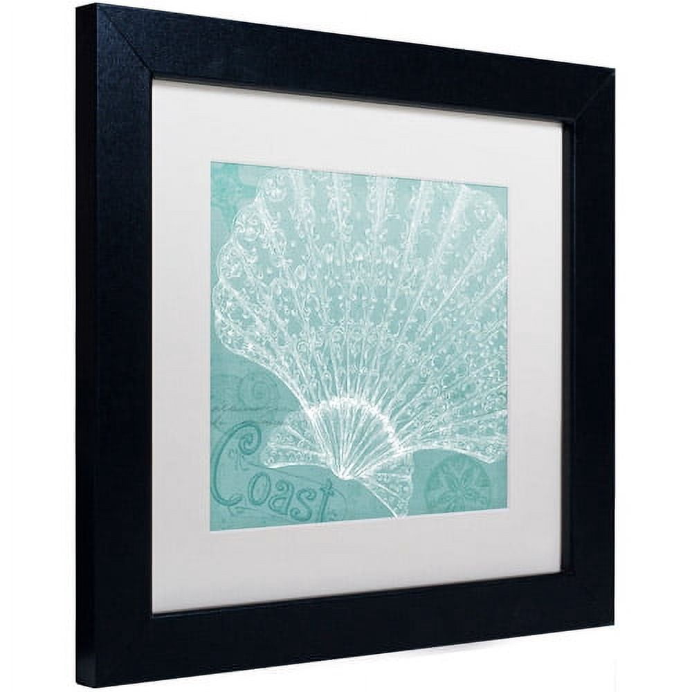 Trademark Fine Art "Aqua Treasure III" Canvas Art by Daphne Brissonnet, White Matte, Black Frame
