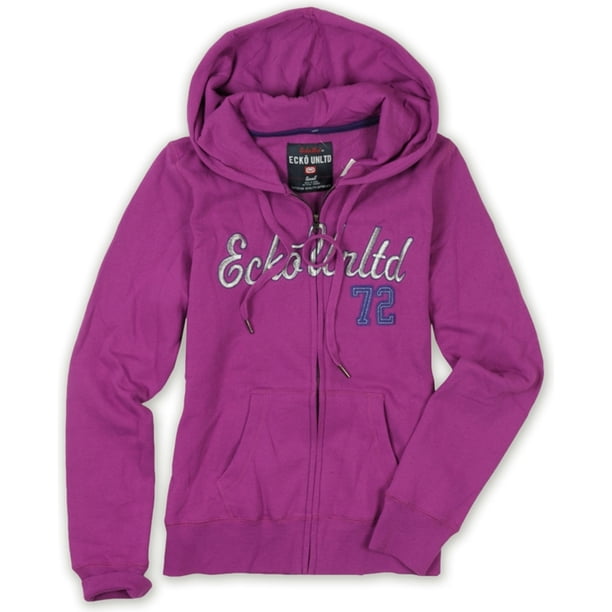 Ecko Unltd. Sudadera con capucha y cremallera frontal Lurex 72 para mujer, morado, extragrande