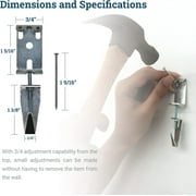Picture Hang Solutions Adjustable J-Hooks for Frames and Mirrors 100-lb Capacity 2 Pairs per Pack
