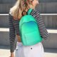 thumbnail image 5 of Disketp blue green colors print Canvas Backpack Lightweight Travel Daypack Student Rucksack Laptop Backpack-Small, 5 of 5