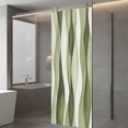 thumbnail image 4 of Sage Green Stripes Window Privacy Film, Retro Farmhouse Abstract Ripple Static Cling UV Sun Blocking Tint Film Heat Control Windows Films for Bedroom Bathroom, Window Stickers 29.5"x78.7", 4 of 8