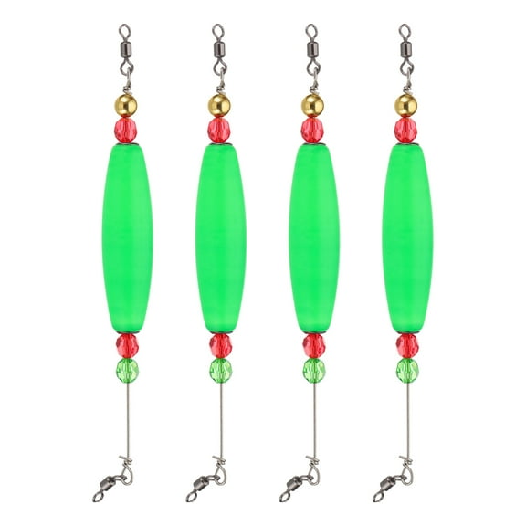 UXcell Fishing Bobbers Floats 8.3 Inch, 4 Pack Olive Fishing Bobbers Popping Corks Float Weighted Bobbers Fishing Tackle, Green