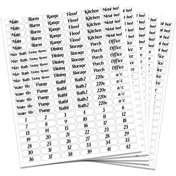 PVC Self-Adhesive Stickers Writable Label Stickers Rectangle Number 175x220mm 132pcs/sheet 5sheets/set