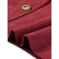 thumbnail image 6 of Agnes Orinda Women's Plus Size Corduroy Skirts Elastic Waist Button Down Fall Winter Short Mini Skirt with Pockets 1X Burgundy, 6 of 7