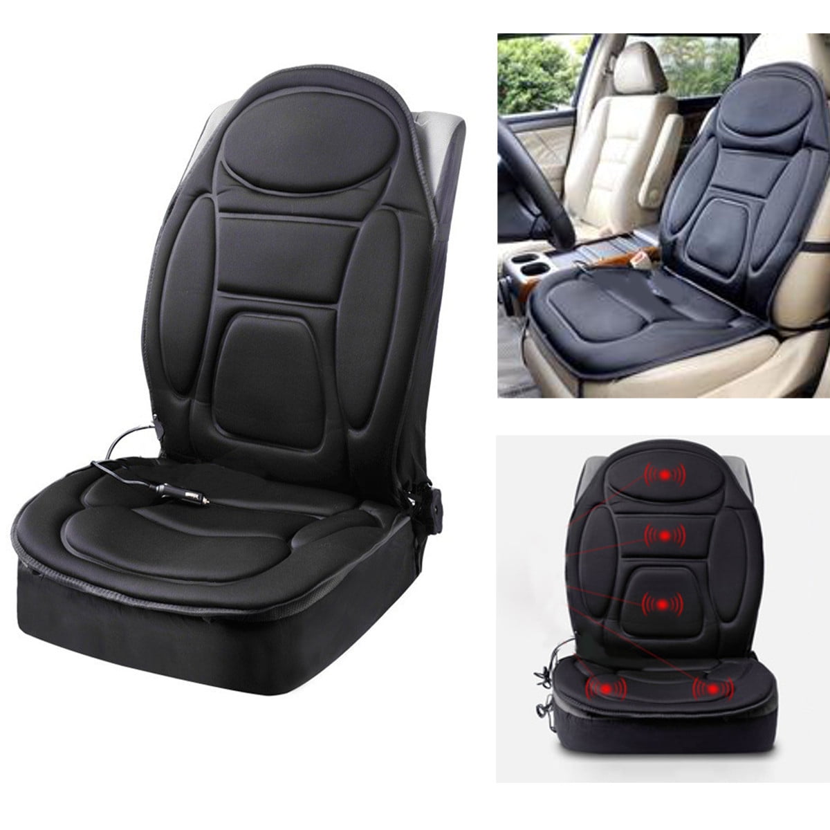 Car Front Seat Heated Cover Hot Pad Heat Cushion Warm Gift Winter Heater Black Cloth Vehicle Suv Van 12v