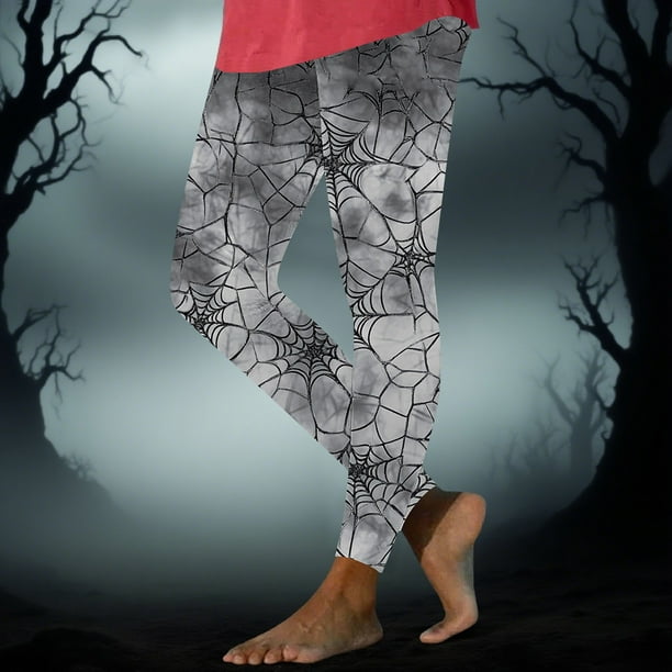 Pantalones de yoga casuales con estampado de Halloween para mujer, pantalones largos, pantalones de mujer
