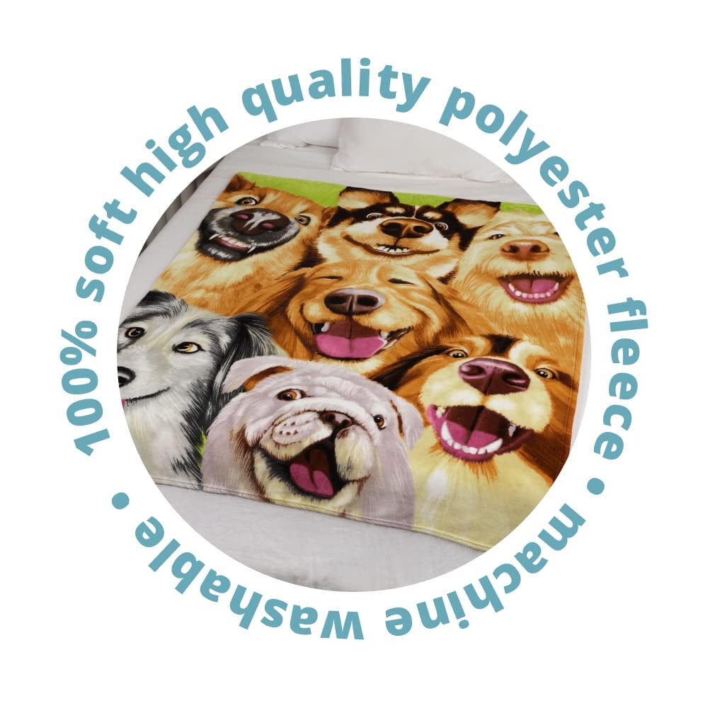 Dawhud Direct Dogs Selfie Super Soft Plush Fleece Throw Blanket