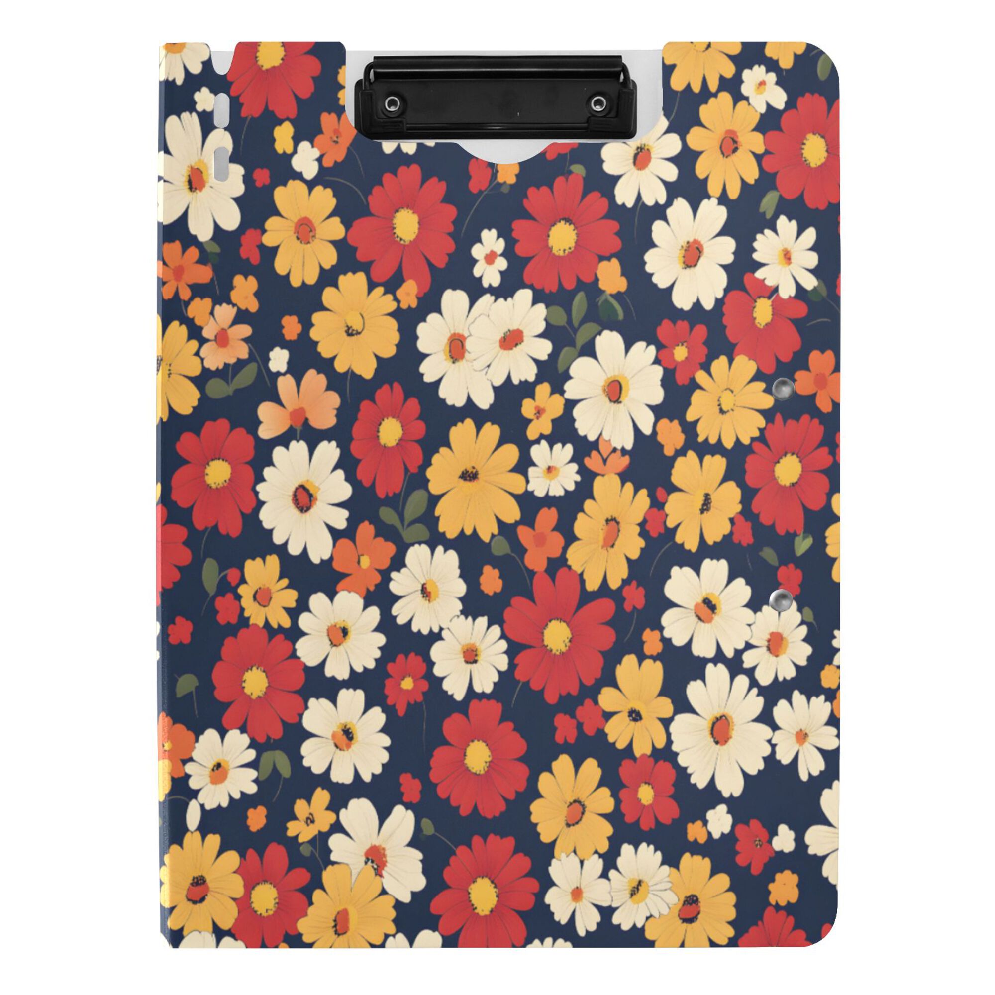 FORMRS A4 Clipboard Folder with Pen Holder Horizontal Foldable School Office Binder, Red Floral