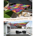 thumbnail image 3 of Outdoor Sun Shade Sail 8'x10', Colorful Geometric Patio Beach Shade Canopy Cloth Waterproof, Modern Rainbow Ombre Abstract Art TearResistant & UV Protection Sun Sail for Backyard Garden Deck, 3 of 9