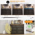 thumbnail image 6 of Farmhouse 7 Drawers Dresser for Bedroom, Wood Dressers Chest of Drawers with Hidden Storage, Tall Dresser with LED Lights, Dressers Organizer for Living Room, Closet, Hallway (Rustic Brown), 6 of 15