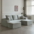 thumbnail image 2 of Wiilayok 107"Cloud Sectional Sofa with 1 Ottoman,Modern Minimalist Upholstered Couches,Oversized Boneless Comfort U Shaped Sofa for Living Room,Deep Seat Corner Couch,Gray (Plush Corduroy Fabric), 2 of 9