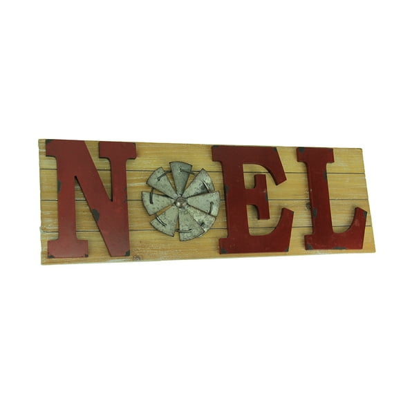 Distressed Look Holiday Word Sign Windmill Wall Hanging