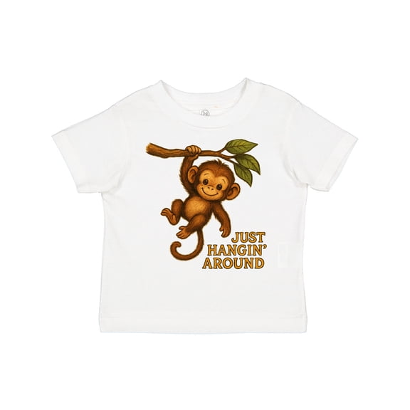 Inktastic Cute Monkey Just Hangin' Around Illustration Boys or Girls Toddler T-Shirt