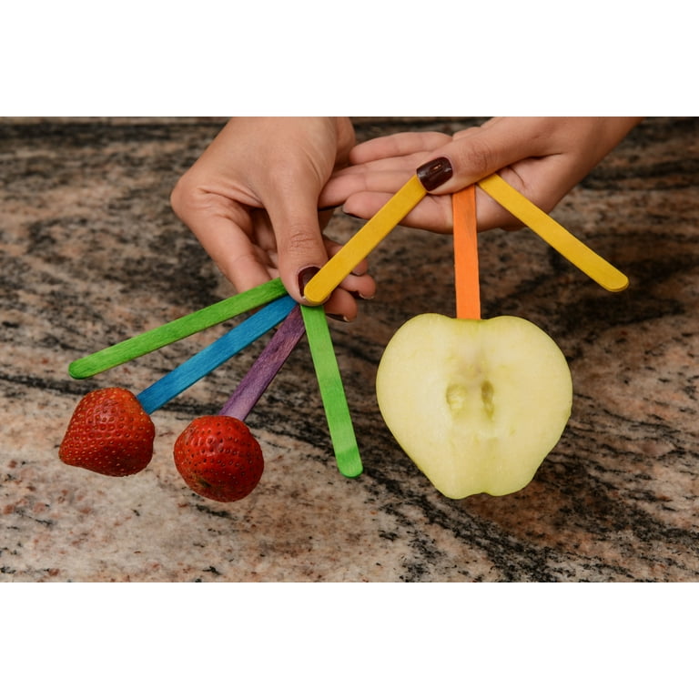 Colored Popsicle Sticks, Natural Wooden Ice Cream Multicolor Sticks(Pack of  100)