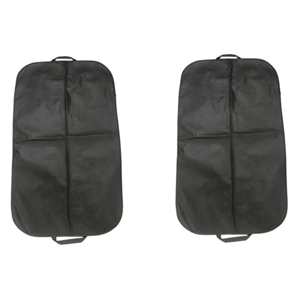 fundas de tela no tejida para trajes, vestidos formales, bolsas con cremallera, portátiles, a prueba de polvo, para colgar (negras)