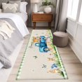 thumbnail image 4 of Green Plaid Easter 2'x6' Runner Rugs for Hallway Kitchen Bedside Non Slip Washable, Blue Truck Spring Floral Bunny Rustic Entryway Rug Runners with Rubber Backing, Long Carpet Runner for Laundry Room, 4 of 8