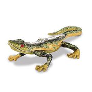 Pewter Rain Forest Lizard Trinket Box